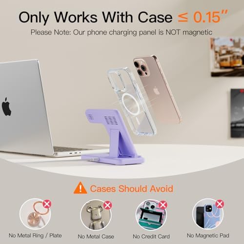 3-in-1 Wireless Charging Station for Apple Devices – 15 W Fast Charger Stand for i Phone 16/15/14/13/12/11, Apple Watch, and Air Pods – Convenient Portable Design with Enhanced Compatibility and Safety Features for Home and Travel – Perfect Gift for Tech Enthusiasts