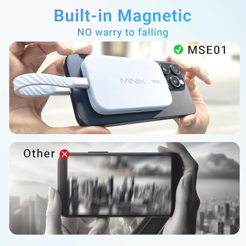MINIX Magnetic M.2 2230 NVMe SSD Enclosure for i Phone 15/16 Pro Max – Premium External Storage Solution with USB-C Audio Port, Fast 60 W Power Delivery, and Compatibility for i Pad Pro & Mac Book – Enhance Your Data Access & Portability