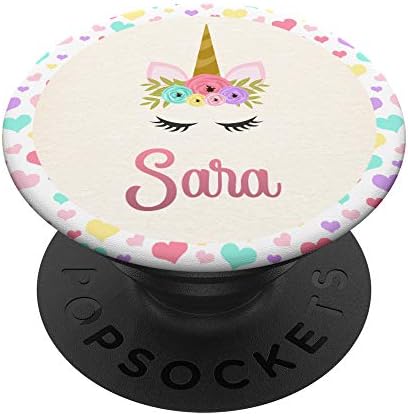 Sara Unicorn Girls PopSockets PopGrip: Swappable Grip for Phones & Tablets – Enhanced Compatibility and Speed