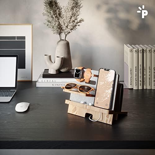 Wood Phone Docking Station, Nightstand Organizer, Men’s Birthday Gifts Ideas, Husband Gifts from Wife, for Him, Husband from Wife, Regalos para Hombres, White – Enhanced Compatibility and Speed
