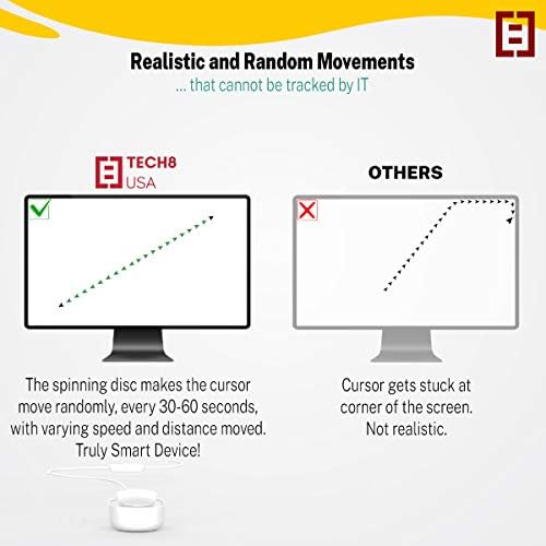 Revolutionize Your Workflow with the TECH8 USA Mouse Mover – Undetectable Jiggler for Laptops & PCs, Plug-and-Play Convenience, Random Movement Patterns, Patented Technology, Fun 3 D Hologram Alien Design, Enhanced Compatibility for Seamless Productivity, Perfect Work from Home Accessory