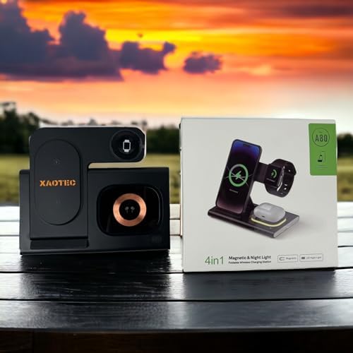 Versatile 3-in-1 Foldable Wireless Charger for i Phone, Apple Watch & Air Pods – Rapid Charging Dock for i Phone 15/14/13/12/11/X/Pro Max – Travel-Friendly Design with Anti-Slip Base & LED Indicator for Seamless Power Management