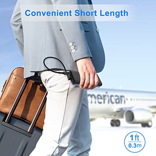 10 ft Right Angle USB C Cable 5-Pack – Fast Charging Nylon Braided Charger for Samsung Galaxy S25, S24, S23, A16, A15 & Google Pixel 9, 8 – Superior Durability and Comfort for Gaming and Daily Use – Enhanced Compatibility for All Type C Devices