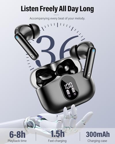 Elevate Your Audio Experience with Rose Gold Wireless Earbuds – Bluetooth 5.4 Connectivity, IP7 Waterproof Protection, and 36-Hour Playtime – Perfect for Active Lifestyles, Sports, and Seamless Communication – Stylish Comfort and Superior Noise-Cancellation for Uninterrupted Listening