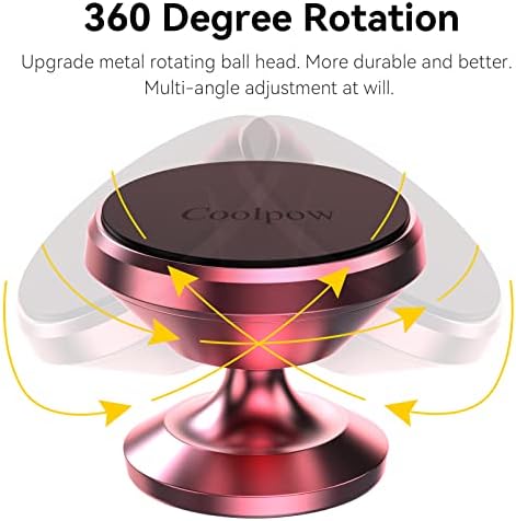 Introducing the Coolpow Magnetic Car Phone Holder – 2-Pack | Ultra-Strong Magnet for Secure Smartphone Mounting | 360-Degree Rotatable Dash Accessory for i Phone & Samsung | Includes 4 Versatile Metal Plates for Universal Compatibility | Effortless Installation for Safer Driving Experience | Enhance Your Car’s Interior with Sleek Design and Reliable Functionality | Ideal for Navigation, Hands-Free Calls, and Music Streaming | Elevate Your Automotive Accessories for Maximum Convenience and Safety on the Road