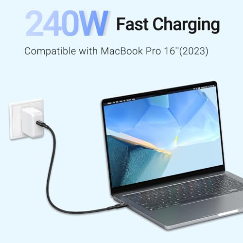 Ultra-Fast USB 4 Data Cable (1.5 FT, 2-Pack) – 40 Gbps Transfer Speed & 240 W Rapid Charging, Compatible with i Phone 15 Series, Samsung Galaxy & Thunderbolt 4/3 Devices – 8 K/6 K/5 K Video Output for Unmatched Performance and Versatility
