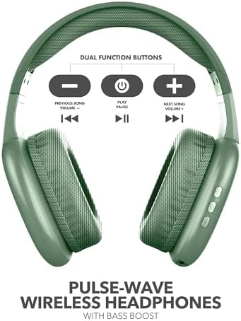 RCA Wave-56 Wireless Over-Ear Headphones – Elevate Your Listening Experience with Hi-Res Audio, Enhanced Bass, and 20-Hour Battery Life, Featuring Innovative Transparency Mode for Seamless Surround Awareness, Ultra-Lightweight and Travel-Ready Design in Elegant White Finish