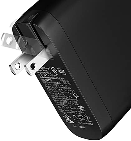 Amazon Basics 65 W Ga N USB-C Wall Charger – High-Speed Power Delivery Adapter for Laptops, Tablets & Smartphones, Compact & Foldable Design for Ultimate Portability, Efficient Charging Solution in Sleek Black Finish