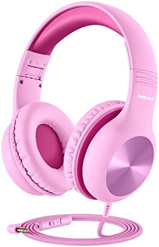 Premium Kids Over-Ear Headphones with Built-In Microphone – Safe Volume Control, Lightweight Dark Green Design for Online Learning & Travel, HD Sound Quality, Collaborative Audio Sharing Feature for Enhanced Learning Experiences