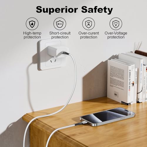 Premium 10 FT USB C to USB C Charger Cable – Dual Pack 100 W Fast Charging, Nylon Braided Design for i Phone 16 Series, Mac Book, and Samsung Galaxy S24 – Stylish Pink Color for Enhanced Durability and Flexibility