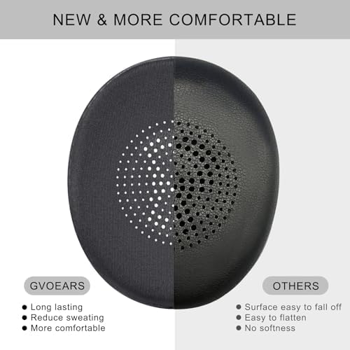 Ultimate Comfort Cooling Gel Ear Pad Replacement for Jabra Elite 45 h & Evolve2 65/40 Wireless Headphones – Premium Memory Foam Cushions for Enhanced Audio Clarity and Long-lasting Wear (Black)