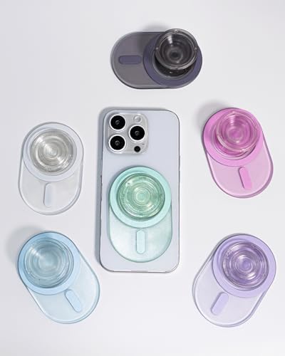 Sleek Translucent Green Oval Magnetic Phone Grip – Ultra-Lightweight & Mag Safe Compatible Accessory for Enhanced Smartphone Functionality and Modern Aesthetic