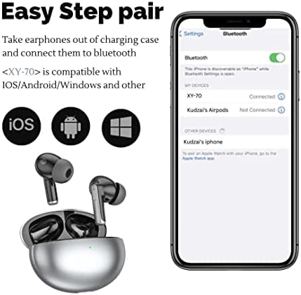 Revolutionary Wireless Bluetooth TWS Earbuds XY-70 – 24-Hour Playtime with Advanced ANC & ENC Noise Cancellation for Unmatched Audio Clarity – Ergonomically Designed for Comfort and Versatility in Blue – Quick Charge for All-Day Listening Freedom