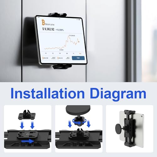 Ultimate Magnetic i Pad Stand for Tablets – Heavy-Duty 360° Swivel Mount for Kitchen, Gym, Car & Peloton – Supports 16.4 lbs, Compatible with 4.7-13.5 inch i Pad Pro – Effortless Hands-Free Experience on Metal Surfaces