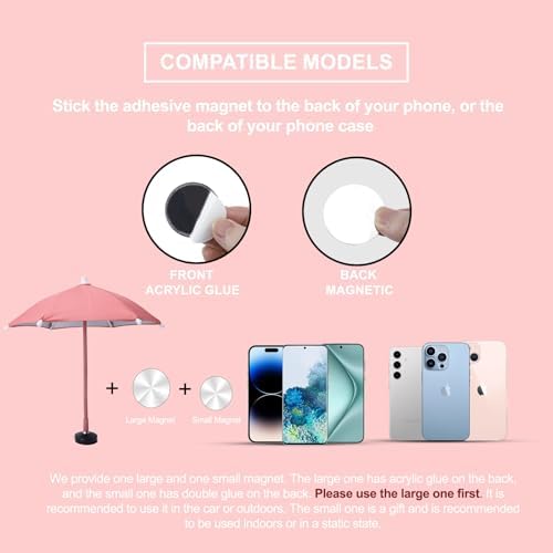 Ultimate Magnetic Umbrella Phone Stand for Outdoor Use – Adjustable Sun Shade Shield for i Phone 16/15/14/13/12 Pro Max, Samsung & Google Devices – Detachable Ring Grip for Enhanced Control – Heat-Resistant Design for Durability – Effortless Magnetic Setup – Car Mount Compatible – Elevate Your Mobile Experience in the Sun