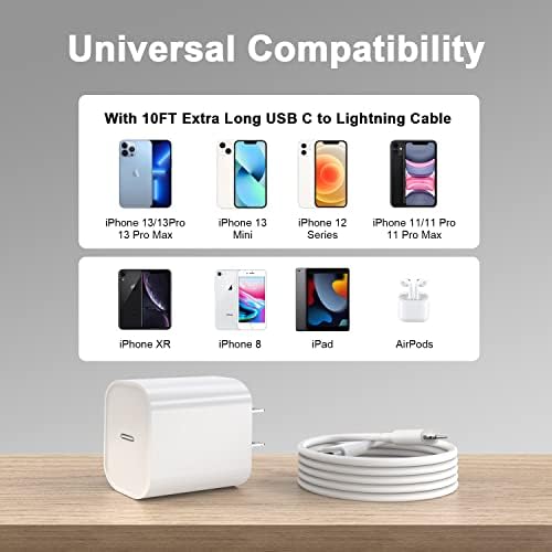Power Up Your i Phone 16/15: 10 FT Fast Charging Cable Duo with 20 W USB-C Wall Chargers – Ultimate Connectivity for Your i Phone 16 Plus, Pro, Max, and 15 Series – Extended Reach and Rapid Charge Efficiency for On-the-Go Power Solutions