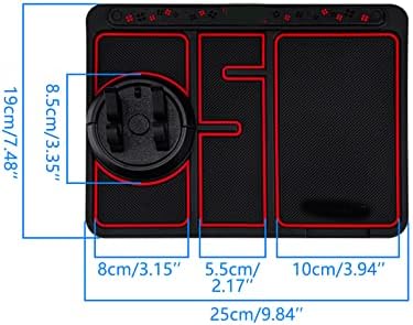 Revolutionary 4-in-1 Non-Slip Phone Pad for Cars: Glow-in-the-Dark Dashboard Mat with Integrated Parking Card Holder & Aromatherapy Enhancer – Universal Smartphone Compatibility (Red) for Enhanced Safety and Convenience