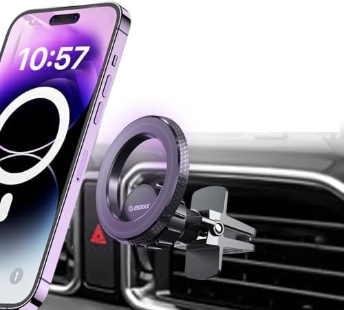 Esoulk Ring Magnetic Car Phone Holder – Ultimate Versatile Mount for Dashboard, Windshield & Air Vent – Strong Magnetic Grip for Enhanced Driving Safety – Compatible with Mag Safe & All Smartphone Models – Effortless Installation, Sleek Design, and Optimal Convenience for Modern Drivers