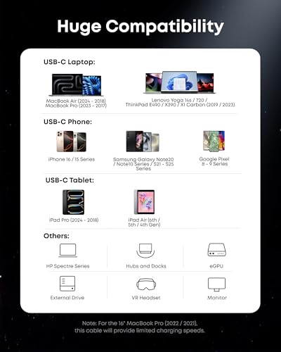 Anker Prime Thunderbolt 5 Cable – 1.7 FT USB-C to USB-C – 240 W Rapid Charging & 80 Gbps Data Transfer – Supports 8 K/4 K Displays & 120 Gbps Bandwidth – Thunderbolt 5 Certified for Ultimate Device Compatibility – Ideal for i Phone 16, Mac Book & More
