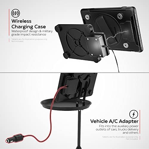 Transform Your Drive with the CTA Adjustable Vehicle Cup Holder Mount – VESA-Compatible Magnetic Tablet Holder with Splash-Proof Enclosure and Integrated Tray for 70 mm to 100 mm Cup Holders – Ultimate Convenience and Safety for On-the-Go Entertainment and Navigation