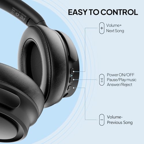 Experience Unmatched Sound with Our Over-Ear Bluetooth Headphones Featuring 30-Hour Battery Life | Hi-Fi Audio & Noise Isolation for Ultimate Focus | Versatile Wireless & Wired Use for Studying, Working, Sports, and Entertainment | Sleek Black Design Perfect for Every Lifestyle