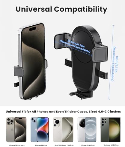 Karmus Universal Rearview Mirror Phone Holder – Rotatable and Retractable Car Mount for All Smartphones – Essential Vehicle Accessory for Safe Hands-Free Navigation and Communication – Durable Design for Long-Lasting Use – Easy Installation for Optimal Viewing Angles