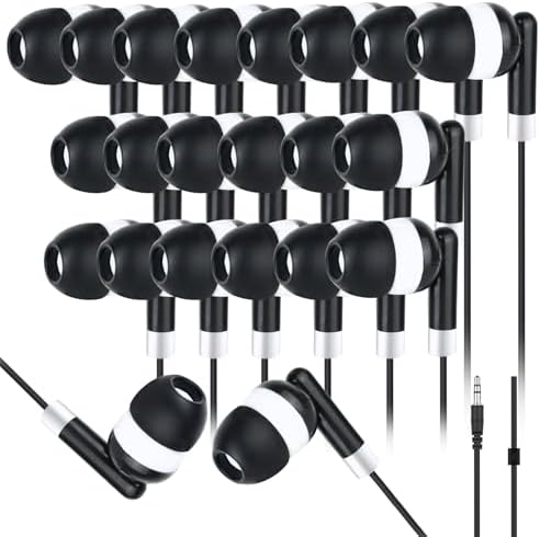 Vibrant 30-Pack Kids Wired Earbuds – Durable Classroom Headphones for Enhanced Learning Engagement – Lightweight Design with Universal 3.5 mm Compatibility – Perfect for Schools, Libraries, and Educational Environments – Boost Focus and Participation with Colorful Audio Solutions
