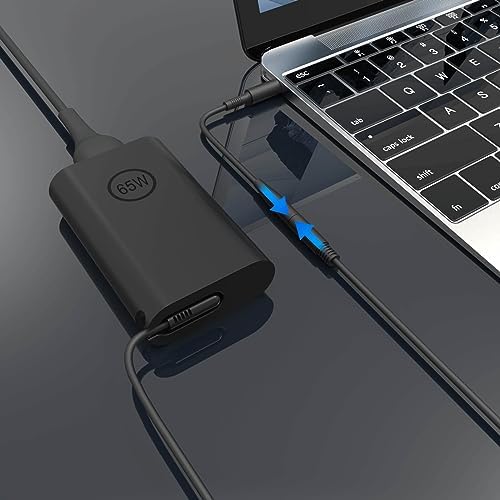 Universal 65 W AC Adapter for Dell Laptops – Fast Charging Power Supply for Latitude and Inspiron Series – Enhanced Compatibility with 4.5 mm & 7.4 mm Connectors – Ideal Replacement Charger for 5400, 7400, 7490, 3000, 5000, 7000 Series – Efficient Power Cord with Versatile Tips for All Dell Models – Upgrade Your Charging Experience Today