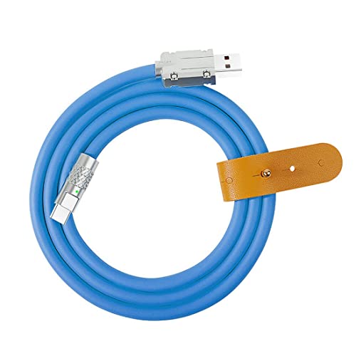 Ultra Soft 120 W USB to USB C Cable for Fast Charging & Data Transfer – 2 M Length with Built-in Charging Indicator for Optimal Connectivity and Durability