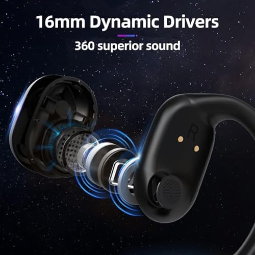 Transform Your Audio Experience with 2025 Open-Ear Bluetooth 5.2 Earbuds – Featuring 56 Hours of Playtime, IPX5 Waterproof Durability, and Advanced Noise Isolation for Crystal-Clear Sound. Perfect for Active Lifestyles, These Ergonomic Sport Earphones Offer Touch Control for Effortless Operation and Enhanced Environmental Awareness, Ideal for Running, Cycling, and Outdoor Activities. Stay Comfortable and Connected While Enjoying Your Surroundings with These Stylish and Innovative Headphones. Your Ultimate Companion for All-Day Listening and Performance, Engineered for Daily Commutes and Intense Workouts. Experience the Perfect Balance of Functionality and Elegance with Cutting-Edge Features Tailored for Modern Audio Enthusiasts.