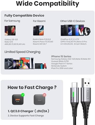 Experience the Ultimate Charging Convenience with INIU’s 5-Pack USB-C Fast Charging Cables – 1.6 FT, 3.3 FT (2), and 6.6 FT (2) for Versatile Use – High-Speed 3.1 A Type C Charger Cords Compatible with i Phone 16, 15, Samsung Galaxy S21, S20, S10, A14, Note 10, LG Pixel 9 & 8 – Durable Nylon Design for Long-Lasting Performance and Tangle-Free Operation – Perfect for Home, Office, and On-the-Go Charging Solutions