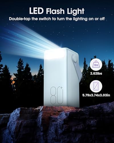 Ultra High-Capacity 70000 m Ah Power Bank – 22.5 W Fast Charging Portable Charger with LED Display & Built-In Flashlight – Ideal for Camping, Travel, and Emergency Use – Multiple Outputs for i Phone, Samsung, i Pad, and More – Stay Connected Anywhere with Long-Lasting Power Solution – Lightweight Design with Convenient Carry Strap and Real-Time Power Monitor – Comprehensive Safety Features Including Overcharge and Short Circuit Protection – Perfect for Outdoor Adventures and Unexpected Power Outages – Includes USB-C Charging Cable and 2-Year Customer Support for Peace of Mind