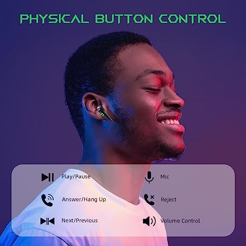Elevate Your Gaming Experience with Black Shark Wireless Gaming Earbuds – Hi-Fi Stereo Sound, IPX5 Waterproof Design, Noise-Cancelling Microphone, and Quick Charging Case for Ultimate Convenience and Performance on i Phone & Android Devices