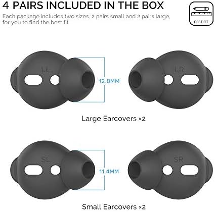 Upgrade Your Listening Game with Aha Style Silicone Ear Tips for Apple Air Pods – 4 Pairs (2 Large & 2 Small) – Exceptional Comfort, Noise Isolation & Customizable Fit for Enhanced Audio Experience
