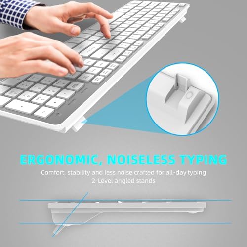 Experience Ultimate Comfort with the BFRIENDit Ultra-Quiet Wireless Keyboard – Sleek 2.4 GHz Connection for Mac & Windows, Slim Chocolate Key Design for Effortless Typing and Enhanced Productivity, Perfect for Home, Office, and Smart TV Use – Effortless Connectivity Meets Stylish Functionality