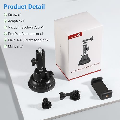 Premium Heavy-Duty Suction Cup Mount for Go Pro Hero 13 & 12 | Versatile Quick Release Action Camera Holder for DJI Osmo Action 5 Pro & Insta360 X5 | Unmatched Stability for Adventure Filming & Road Trips | Secure Car and Surface Attachment for Ultimate Performance | Ideal for Extreme Sports & Everyday Use