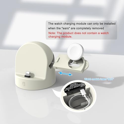 Sleek 2-in-1 i Phone & Apple Watch Charging Dock – Fast 15 W Multi-Device Charger with Durable Non-Slip Silicone Base for i Phone 14/13/12 Series & All Apple Watch Models – Space-Saving Design for Ultimate Tech Organization and Streamlined Aesthetics
