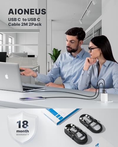 6 FT USB Type C Cable 2 Pack – High-Speed Fast Charging and Data Transfer Cord for Samsung Galaxy A Series and LG Models – Durable Nylon Braided Charger with Tangle-Free Design for Ultimate Convenience and Extended Reach