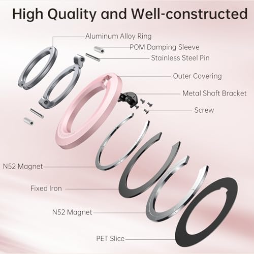 SYNCWIRE Mag Safe Phone Ring Holder – Stylish Magnetic Grip & Hands-Free Kickstand for i Phone 16, 15, 14, 13, 12 Pro Max – Secure 360° Rotation, Durable Build for Everyday Convenience & Enhanced Stability