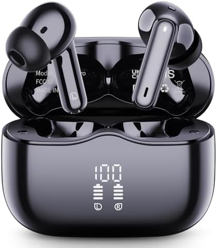 Premium Wireless Earbuds with Bluetooth 5.3 – Immersive Deep Bass Sound, 40 Hours Playtime, IP7 Waterproof Design, Lightweight Comfort for Active Lifestyles, Compatible with Android & i OS, Sleek Snow White Finish for Enhanced Style and Performance
