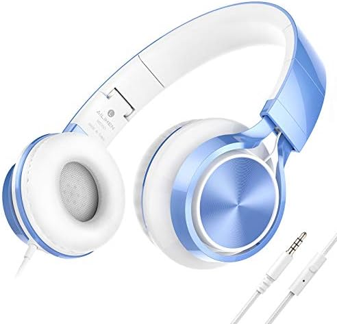 Stylish Rose Gold Kids Headphones with Microphone – Lightweight Foldable On-Ear Design for School & Travel, Tangle-Free 3.5 mm Wired Connection, Perfect for Learning, Gaming, and Daily Use with Chromebooks & Laptops