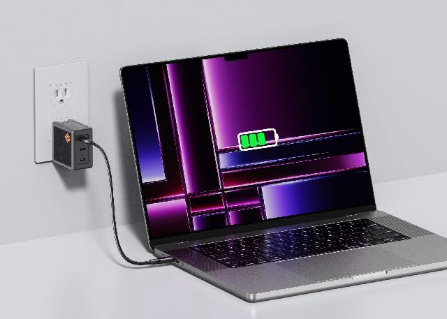 Power Up with the 65 W Ga N USB-C Charger – Triple Port Fast Charging Adapter for i Phone 16/15/14, Galaxy S24/S23, Mac Book Pro/Air & Pixel 8 – Eco-Friendly, Lightweight, and Travel-Ready Power Solution for All Your Devices