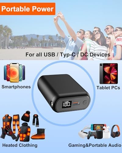 High-Capacity 20000 m Ah Rechargeable Battery Pack for Heated Vests – Dual USB Charging, Enhanced Performance, and Portability for Outdoor Adventures