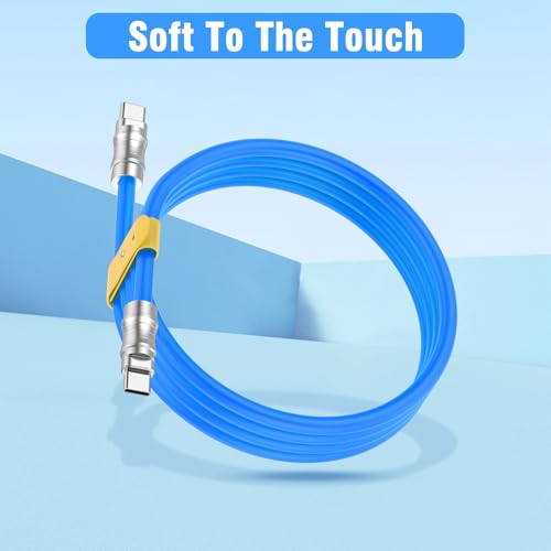 USB C to USB C Silicone Cable 2Pack 10FT, Ultra Flexible & Soft USB Type C 100W Fast Charging Cable, Geek Industrial PD Data Transfer Cable for Phones,Tablet,Laptops(Yellow) – Enhanced Compatibility and Speed