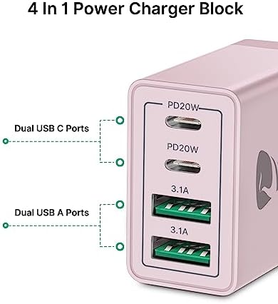 Aiminu 40 W 4-Port USB C Wall Charger Block 3-Pack – Efficient PD Fast Charging Solution for i Phone 15/14/13/12/11/Pro Max, i Pad & Android Devices – Ideal for Home, Travel, and Multi-Device Power Needs
