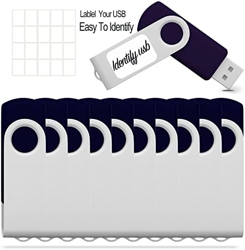 Maximize Your Storage Potential with the JBOS 10-Pack of 4 GB USB Flash Drives – Durable Swivel Design, Enhanced USB 2.0 Compatibility, Ideal for Documents & Multimedia, Sleek Black Finish with Label Sheets for Organization, Perfect for Students and Professionals