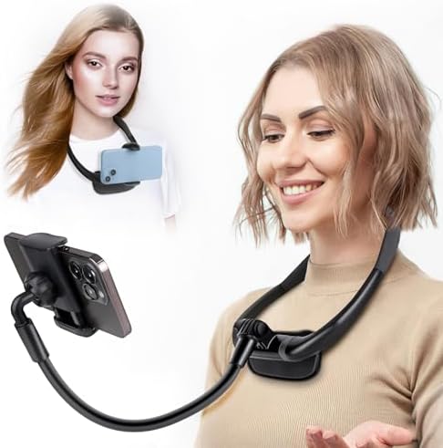 Cell Phone Stand, Neck Cell Phone Holder, Hand Free Flexible Gooseneck Phone Holder for Bed, Neck Phone Holder POV/Vlog Selfie Mount, Universal Multi-Functional Phone Stand for 4.7”-6.7” Phone – Enhanced Compatibility and Speed