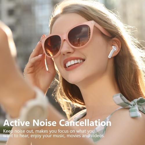 Azoss Bluetooth 5.3 Clip-On Wireless Earbuds – Advanced Active Noise Cancelling for Superior Sound Clarity, 48-Hour Battery Life, IPX7 Waterproof, Hands-Free Microphone for Seamless Communication – Ideal for Fitness, Commuting, and Leisure Activities
