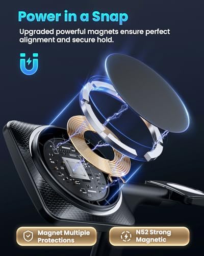 Joy Geek 3-in-1 Foldable Wireless Charging Station for Mag-Safe i Phone – Ultimate Travel Dock for i Phone 12-16 Pro Max, Apple Watch Series 4-10, and Air Pods Pro 2/3/4 – Fast, Compact, and Convenient Power Solution for On-the-Go Charging