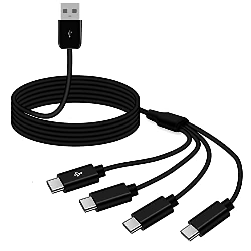 MOTONG USB A to C Splitter Cable – Transform Your Connectivity with 4 USB Type-C Outputs for Fast Charging and Data Transfer; Ideal for Phones, Tablets, and Laptops – Durable, Lightweight, and Travel-Friendly Design